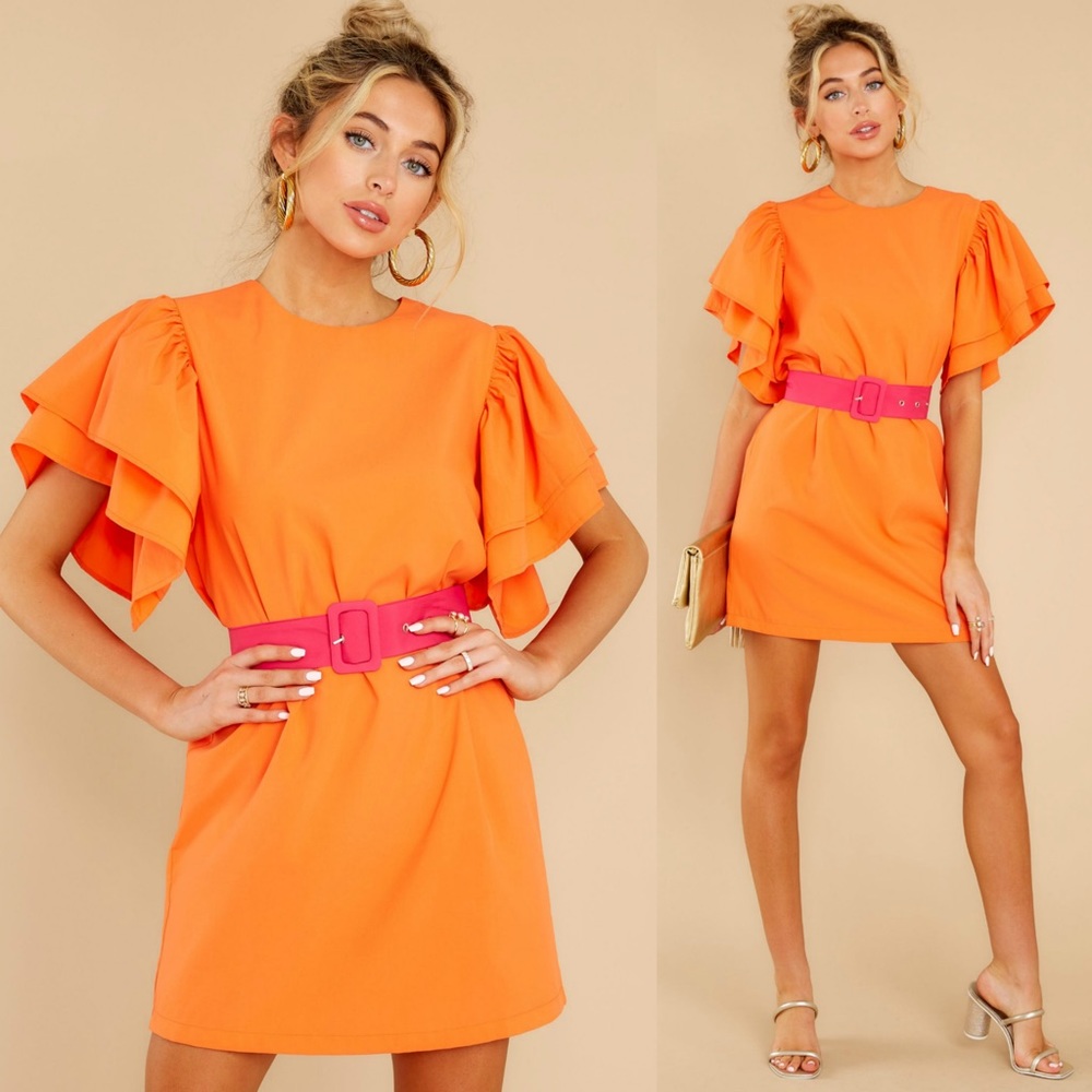 Night On Fire Orange Dress - BRAND NEW